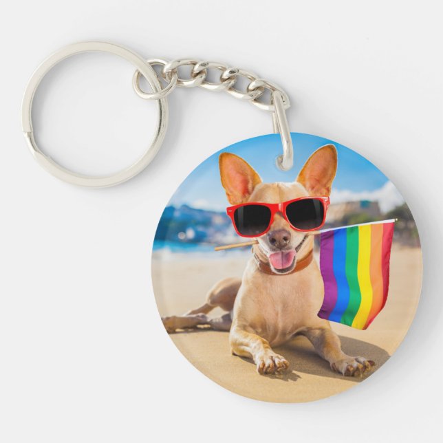 Chihuahua-Hund vid Beach (Framsidan)