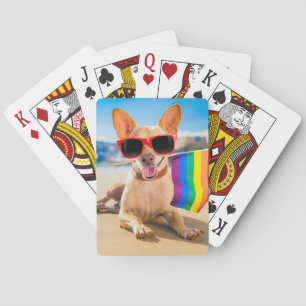 Chihuahua-Hund vid Beach Casinokort