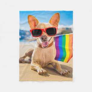 Chihuahua-Hund vid Beach Fleecefilt