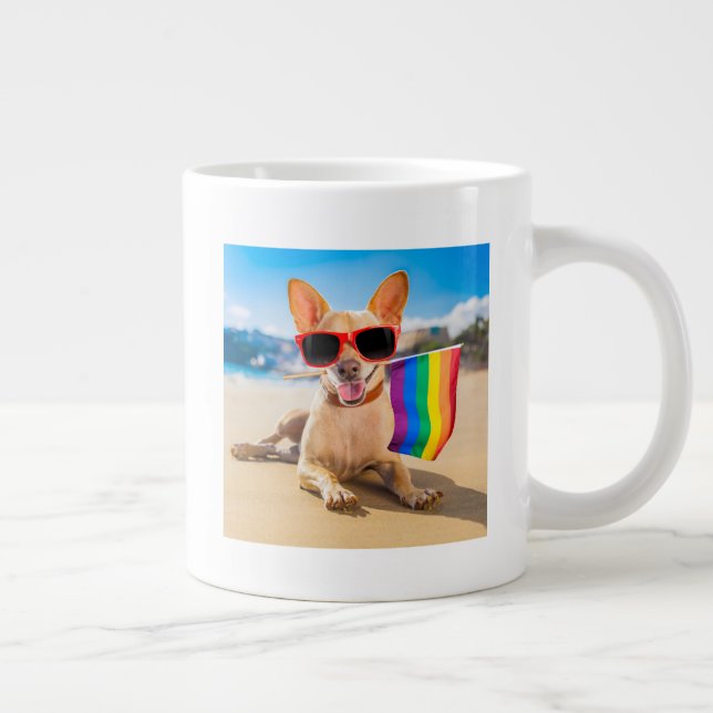 Chihuahua-Hund vid Beach Jumbo Mugg (Höger)