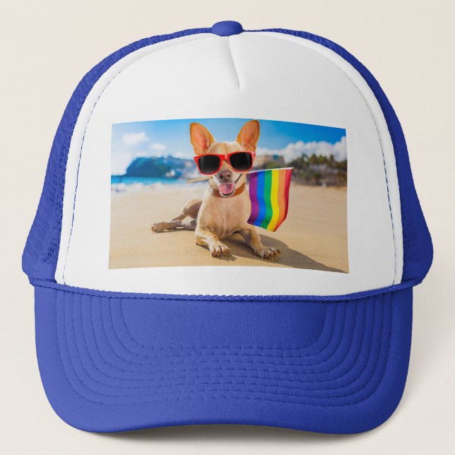 Chihuahua-Hund vid Beach Keps (Framsida)