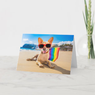 Chihuahua-Hund vid Beach Kort