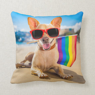Chihuahua-Hund vid Beach Kudde