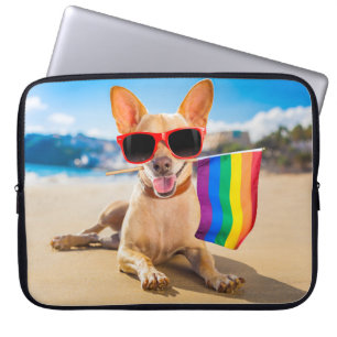 Chihuahua-Hund vid Beach Laptop Fodral