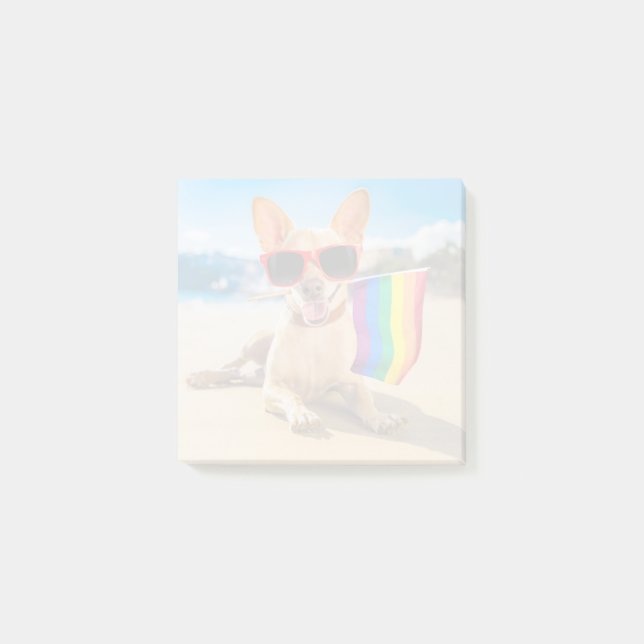 Chihuahua-Hund vid Beach Post-it Block (Framsida)