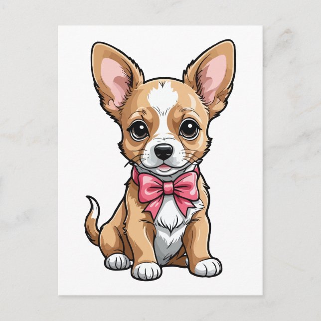 Chihuahua Hund Vykort (Framsida)