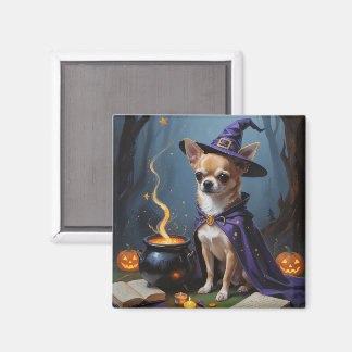Chihuahua Hund Whimsical Halloween-målning Magnet