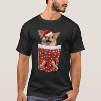 Chihuahua-Hundälskare Jul Hund Pocket Design G T Shirt