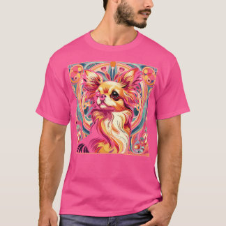 Chihuahua Hundälskares Design Art Deco Stil T Shirt