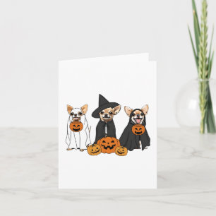 Chihuahua Hundar Älskare Ghost Witch Mummy Hallowe Kort