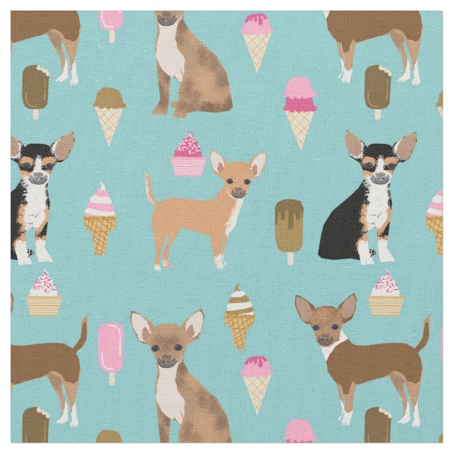 Chihuahua hundar glass tyg (Närbild)