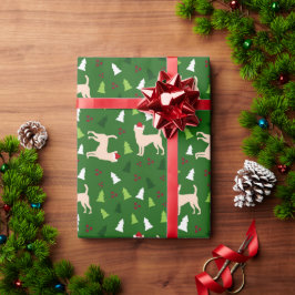 Chihuahua Hundar i jultomten GRÖNT jul Presentpapper