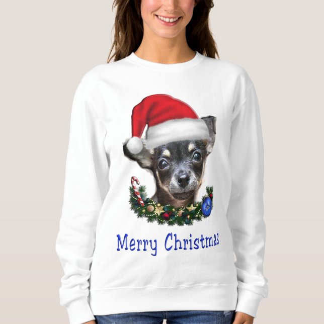 Chihuahua hundar jul t shirt (Framsida)
