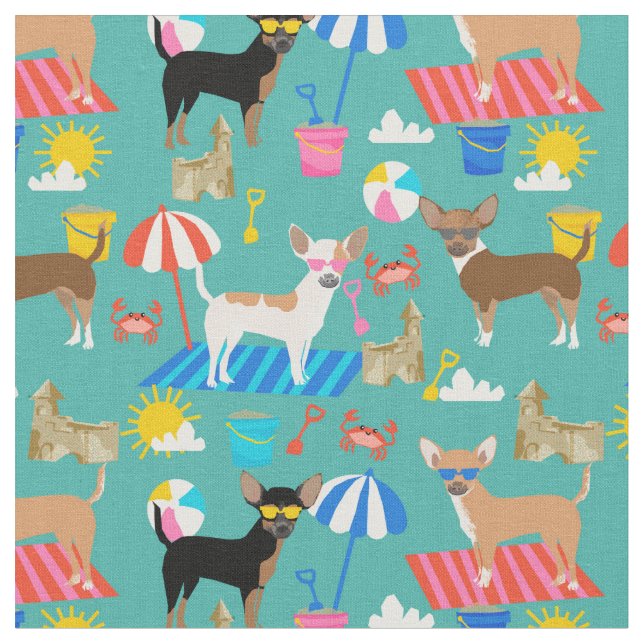 Chihuahua hundar sommarstrand tyg (Närbild)