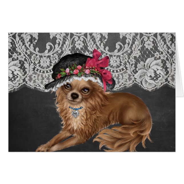 Chihuahua Hundar Wearing Hats Hälsningskort (Framsidan Horizontal)