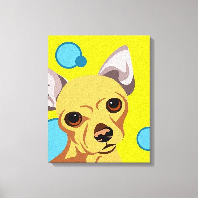 Chihuahua hundporträtt canvastryck (Framsida)