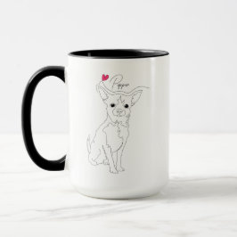 Chihuahua Husdjurs Linje Konst med Namn Mugg