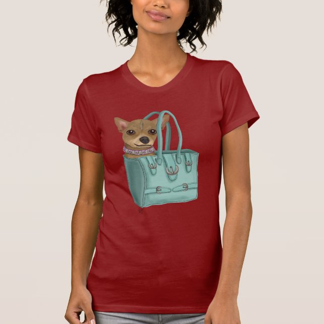 Chihuahua i bag t shirt (Framsida)