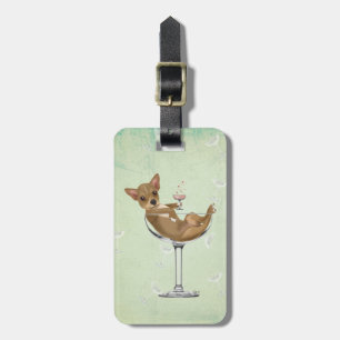 Chihuahua i Cocktail Glass Bagagebricka