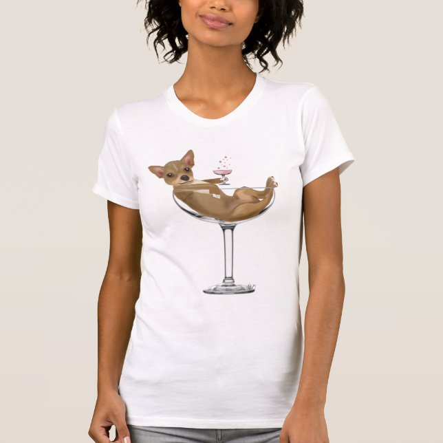 Chihuahua i Cocktail Glass Tee (Framsida)