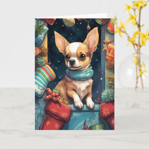 Chihuahua i en julklapp kort