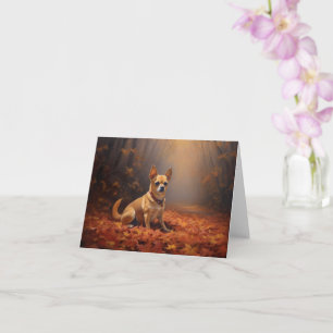 Chihuahua i Höst löv Fall Inspire Kort