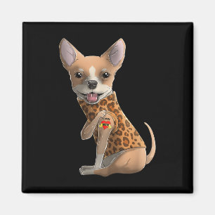 Chihuahua I Kärlek Mamma Tattoo Hund tröja Funny M Magnet