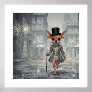 Chihuahua i Paris på stan Poster
