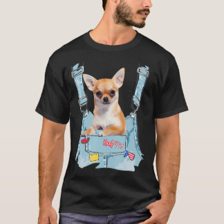Chihuahua i Pocket 2 Strap Front Overalls För mana T Shirt