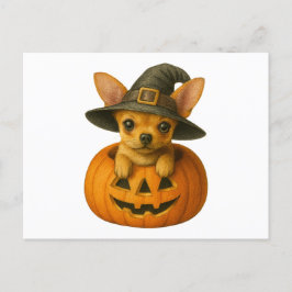 Chihuahua i Pumpkin Helg Vykort