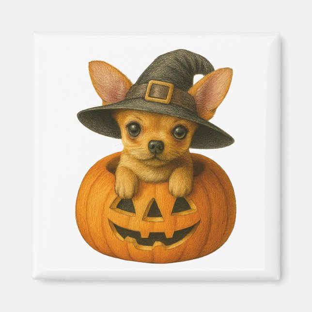 Chihuahua i Pumpkin Magnet (Framsidan)