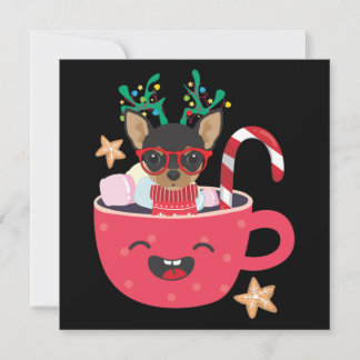 Chihuahua i tekopp jul firande anteckningskort