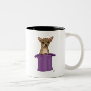 Chihuahua i Top hat Två-Tonad Mugg