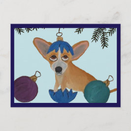 Chihuahua i trasig julgranskula vykort