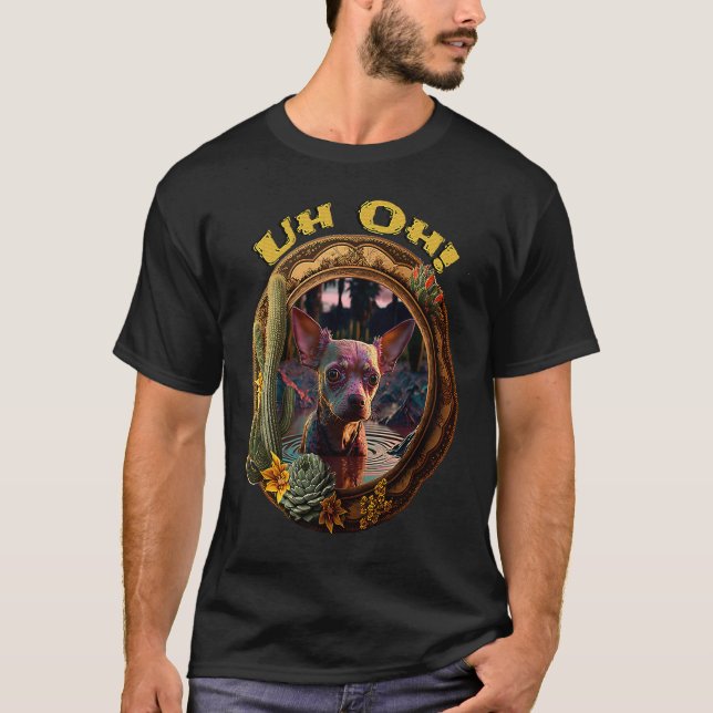 Chihuahua i Trouble T Shirt (Framsida)