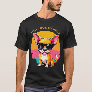 Chihuahua i vintage-solnedgång t shirt