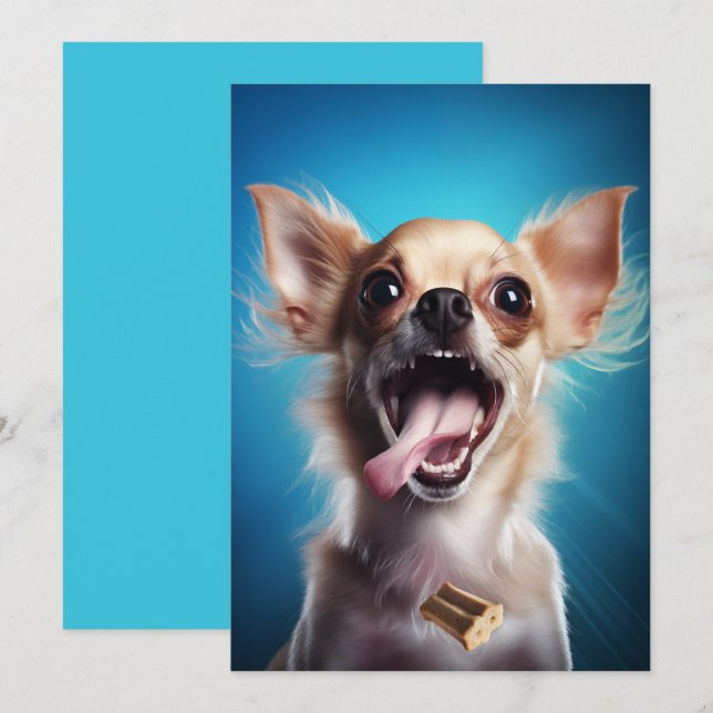 Chihuahua in Action Inbjudningar (Fram/baksida)