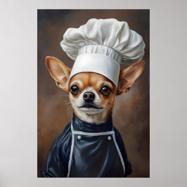 Chihuahua In Chefs Hat Poster, Pet Poster