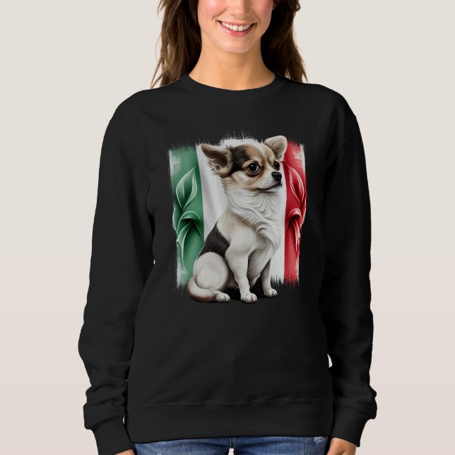 Chihuahua  Italy Flag Italian  Dog Souvenir Pizza  T Shirt (Framsida)