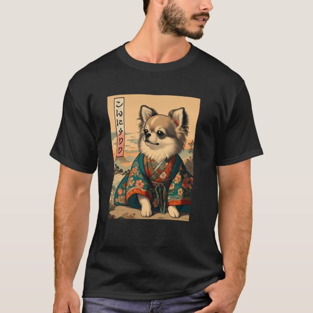 Chihuahua Japansk Konnichihuahua Konichiwawa Cute T Shirt (Framsida)