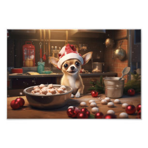 Chihuahua jul Cookies Festive Helgdag Fototryck