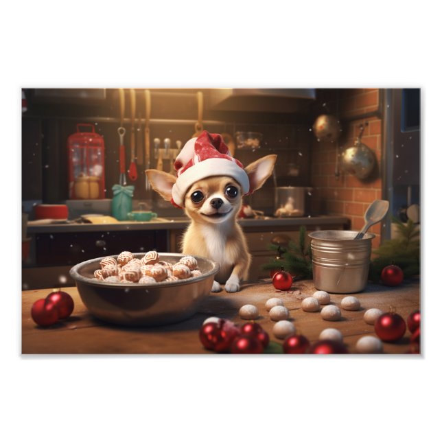 Chihuahua jul Cookies Festive Helgdag Fototryck (Framsidan)