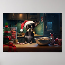 Chihuahua jul Cookies Helgdag Poster