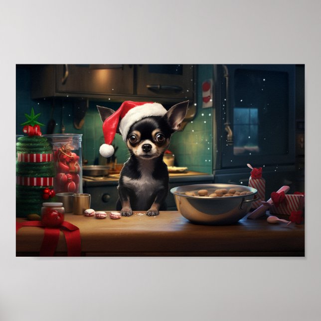 Chihuahua jul Cookies Helgdag Poster (Framsidan)