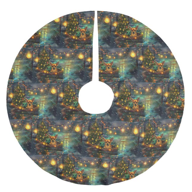 Chihuahua Jul Festive Voyage Julgransmatta Borstad Polyester (Framsidan)