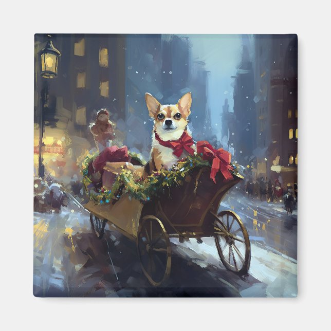 chihuahua jul högtidssäsong magnet (Framsidan)