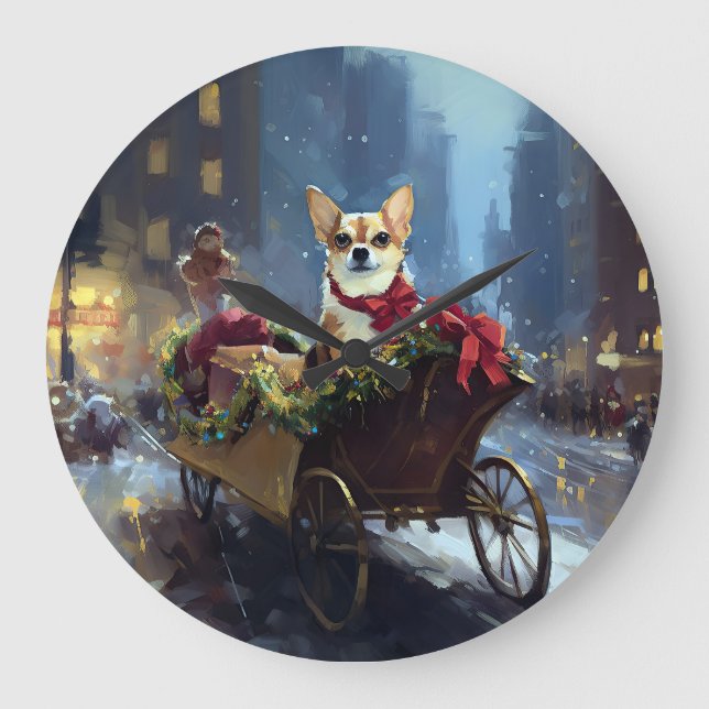 chihuahua jul högtidssäsong stor klocka (Framsida)