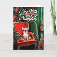 Chihuahua Jul Hund Naughty eller Nice