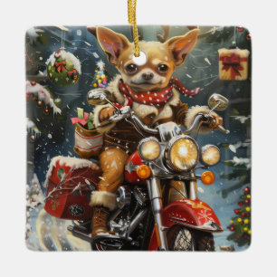 Chihuahua jul julgransprydnad keramik
