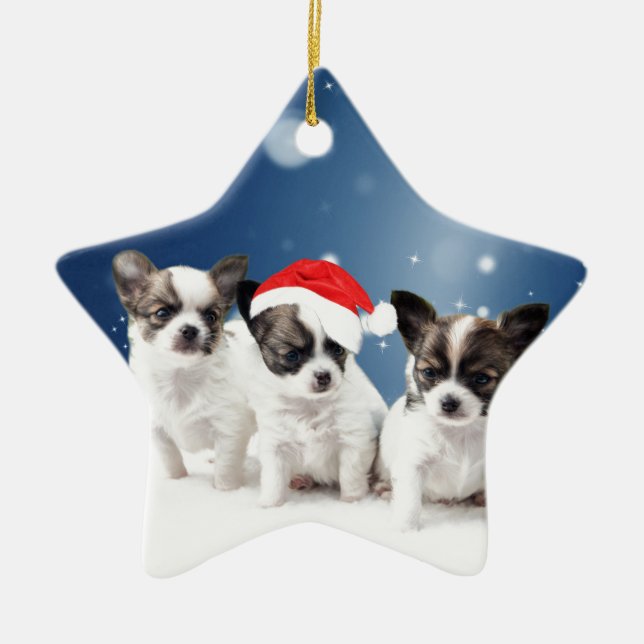 Chihuahua-jul Julgransprydnad Keramik (Framsidan)